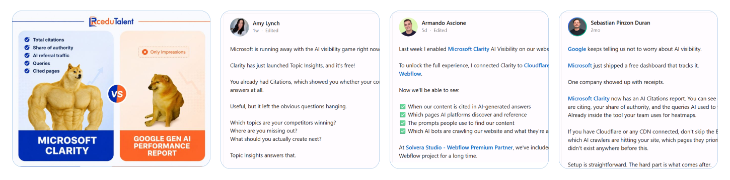 Clarity user reactions