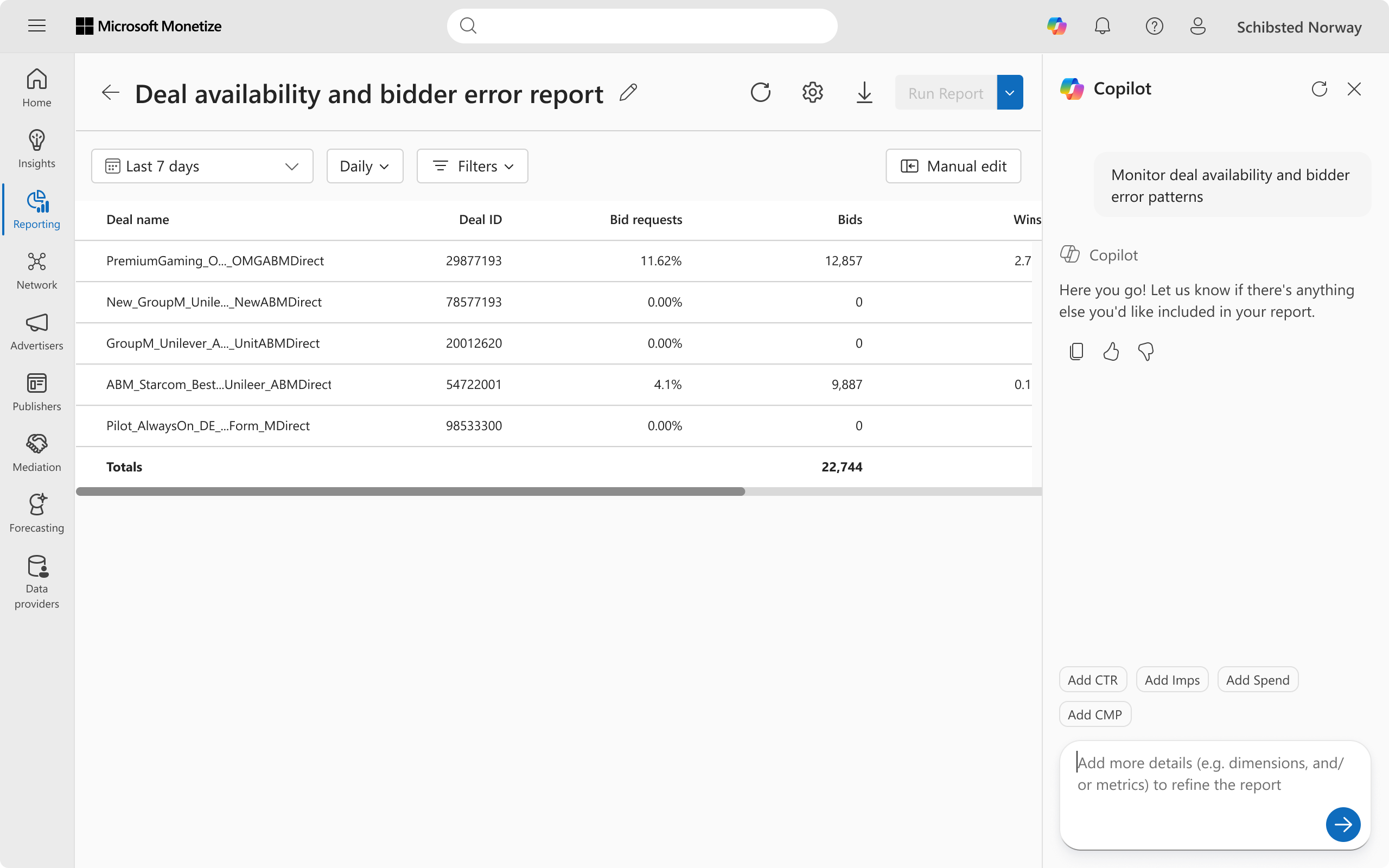 Final Forecast Builder solution